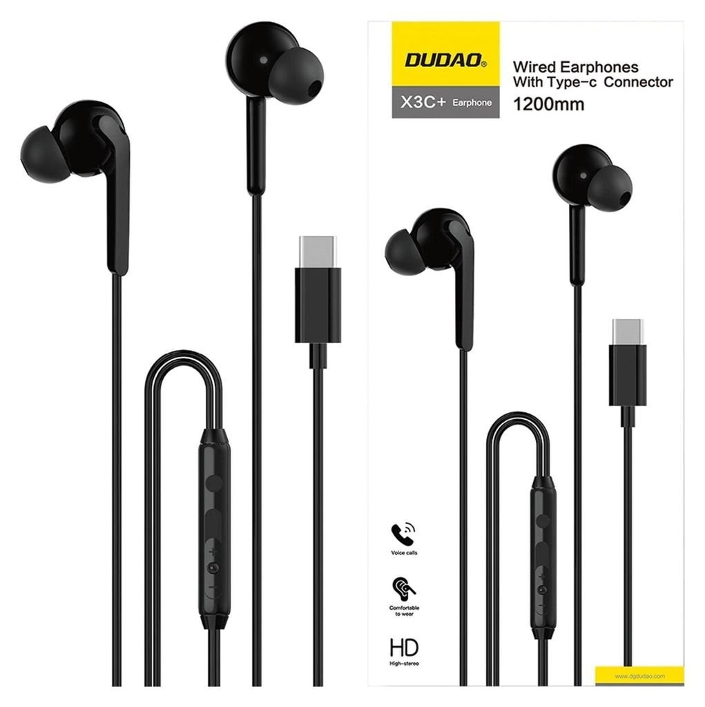 Dudao X3C+ USB-C Wired In-Ear Earphones – HD Sound with Microphone & Volume Control