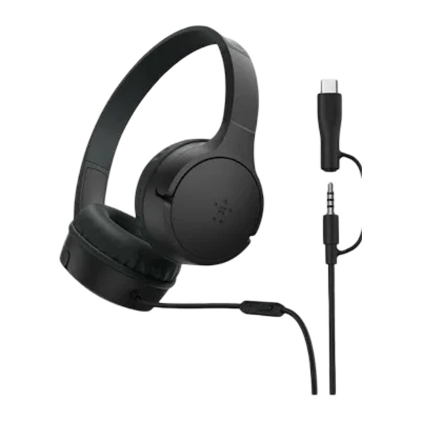 Belkin SoundForm Mini Wired Kids Headphones – USB-C & 3.5mm, 85dB Safe Sound
