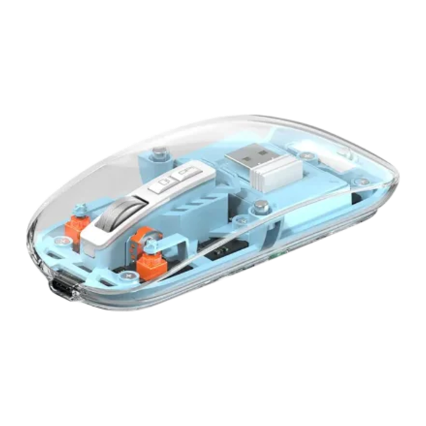 WiWU Crystal Magnetic Wireless Mouse WM105 – Tri-Mode Bluetooth & 2.4G Rechargeable Mouse