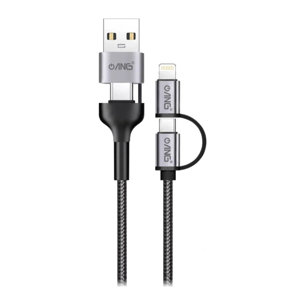 ANG CB-03 4-in-1 Fast Charging Cable – USB-A to USB-C, Lightning & Micro USB Multi Charging Cable