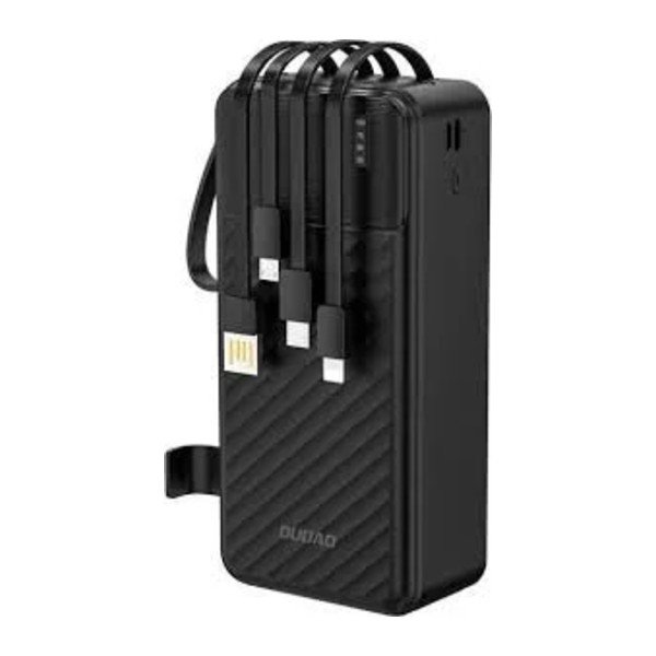 Dudao K11 Max 30000mAh Power Bank with Built-In Cables – Portable Charger with LED Display & Phone Stand